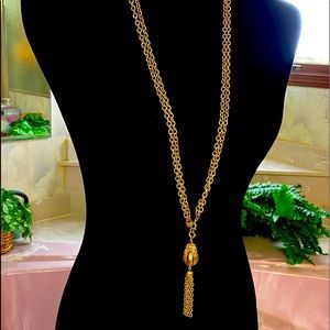 Vintage Gold tassel necklace